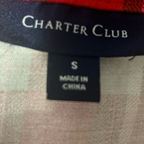 NWT 79.50 Macys Charter Club Red Tartan Plaid Denim Jacket size Small - Picture 7 of 9